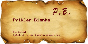 Prikler Bianka névjegykártya